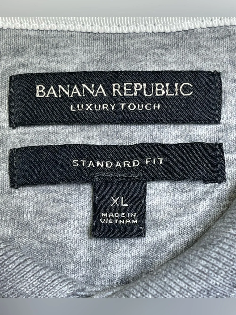 Banana Republic Luxury Touch XL Grey Palm Leaf Short Sleeve Polo Shirt